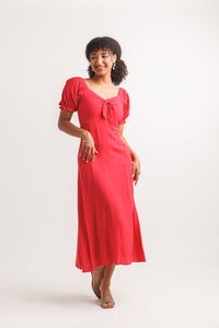 Ots V Neck Midi Dress With Pockets