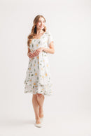 Daisy Short Sleeve Cotton Bias Cut Dress