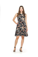 Floral Rubber Print Aline Swing Dress With Pockets