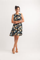 Floral Stretch Dress with Pockets