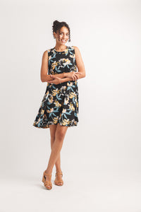 Floral Stretch Dress with Pockets