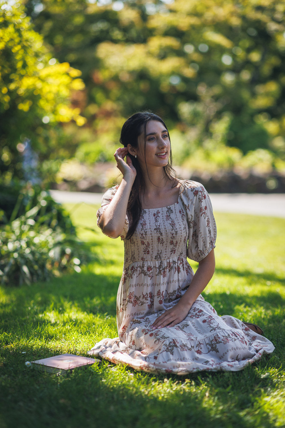 Floral Tiered Smocked off Dress