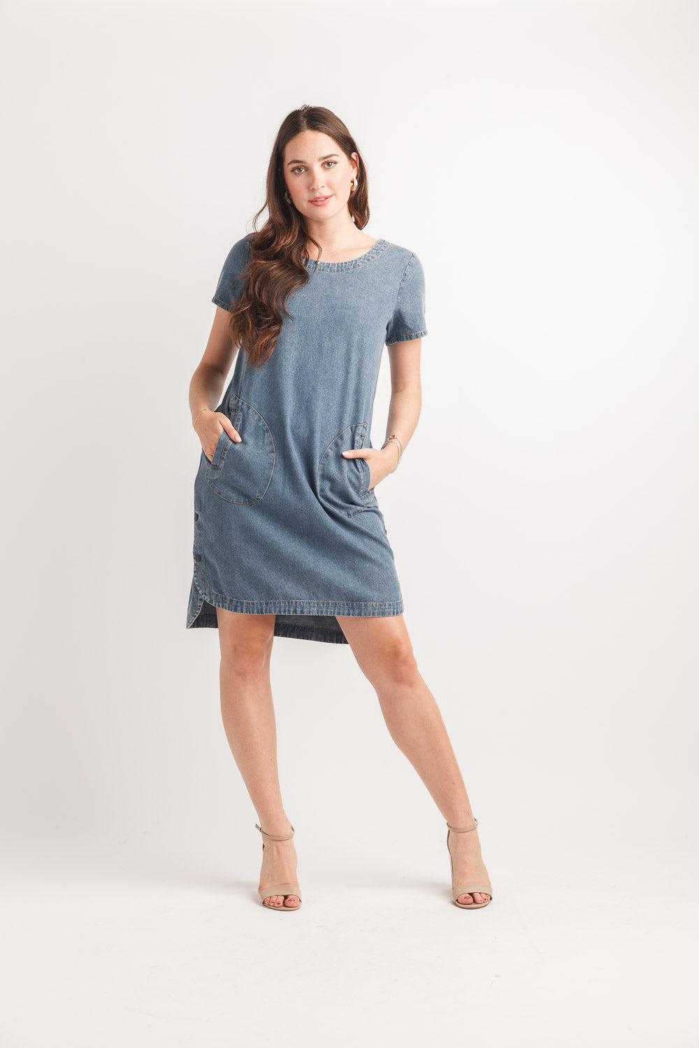 Short Sleeve Denim Dress
