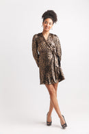Leopard Faux Wrap Dress