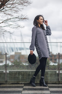 Mix Media Button Front Collar Shirt