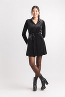 Velvet Solid Shirt Dress