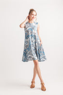 Paisley Stretch Aline Swing Dress with Pockets