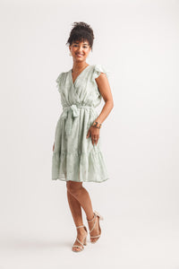 Floral Burnout Dress With Tie Bolt