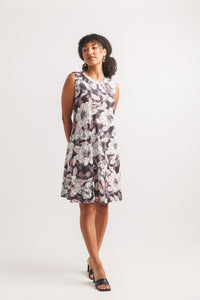 Floral Stretch Aline Swing Dress W Pockets