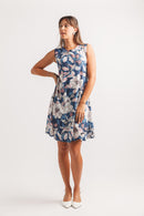 Floral Stretch Aline Swing Dress W Pockets