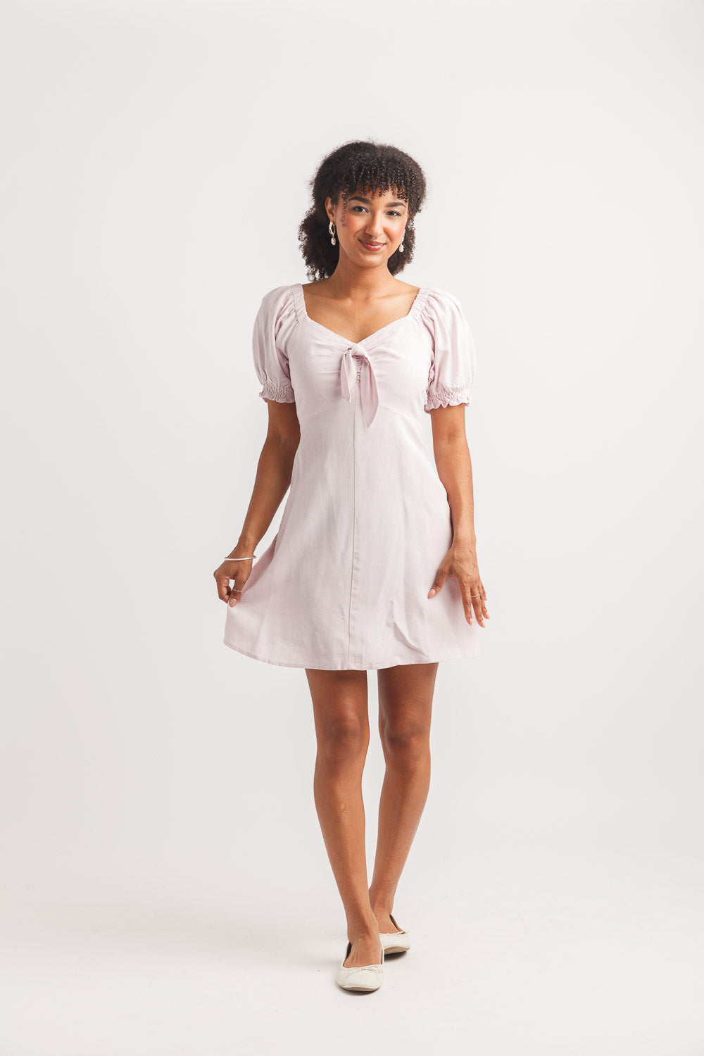 V Neck Midi Dress with Pockets and Smocked Waist Off the Shoulder