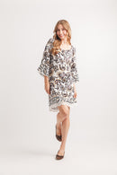 Paisley Border Print Off The Shoulder Dress