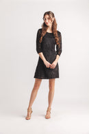 Paisley Stretch Velvet Burnout Dress