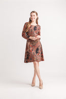 Paisley Stretch Paneled Dress