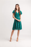 Floral Burnout Mesh Dress