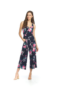 Floral Stretch Jumpsuit With Pockets