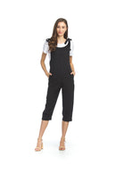 Cotton Blend Jumpsuit With Adjustable Tie Straps