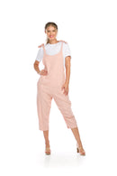 Cotton Blend Jumpsuit With Adjustable Tie Straps