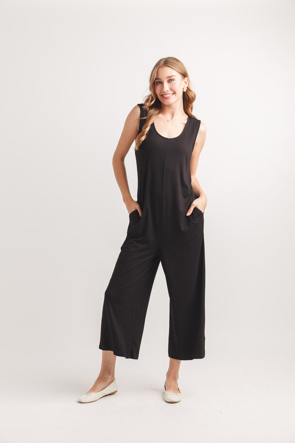 Stretch Bamboo Jumpsuit With Pockets