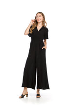 Load image into Gallery viewer, PP-16844 - CRINKLE SHORT SLEEVE JUMPSUIT WITH ELASTIC WAIST AND POCKETS
