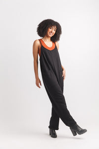 Waffle Knit Jumpsuit With Patch Pockets