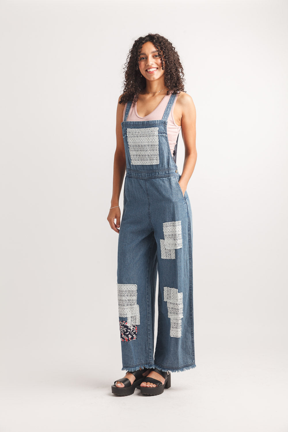 Denim Patchwork Jumpsuit