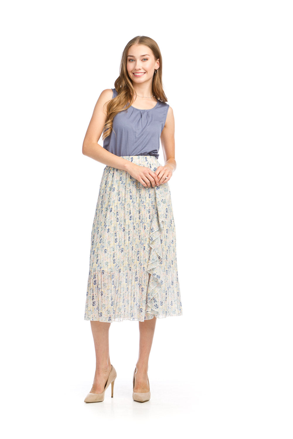 Ditsy Pleated Skirt