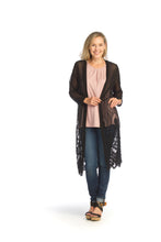 Load image into Gallery viewer, PT-7046 - MESH STRETCH CARDIGAN WITH LACE DETAIL
