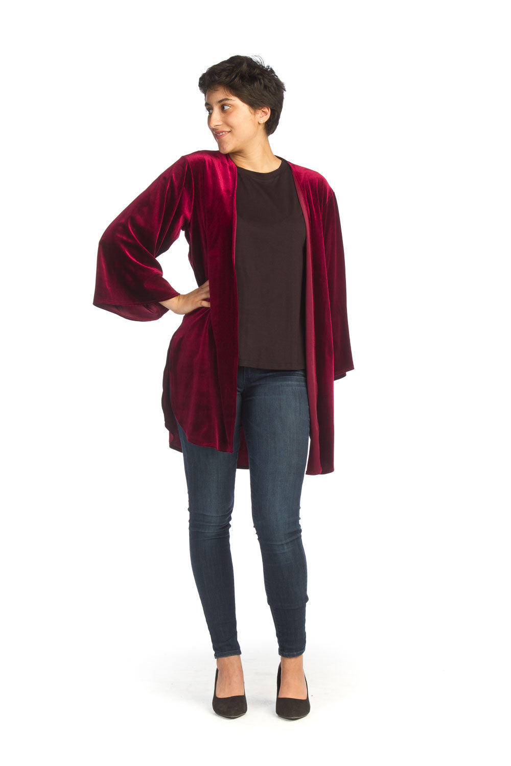 Floral Velvet Burnout Cardigan