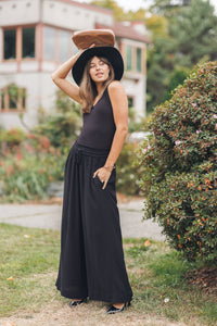 Wide Leg Pant with Elastic Waist