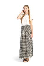 Load image into Gallery viewer, PS-14903 - GINGHAM TIERED SKIRT WITH ELASTIC WAIST
