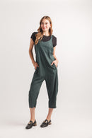 Cotton Blend Jumpsuit With Adjustable Tie Straps