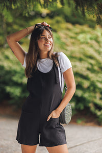 Tie Detail Romper With Pockets