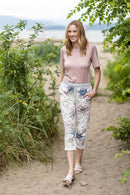 Floral Stretch Cotton Blend Pants