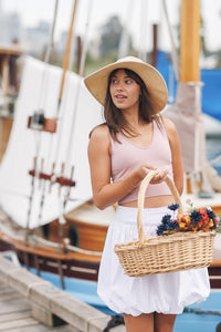 Bubble Hem Skirt with Side Zip