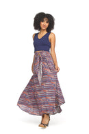 Printed Maxi Skirt with Braided Detail