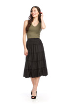 Load image into Gallery viewer, PS-16917 - TIERED SKIRT WITH LACE TRIM
