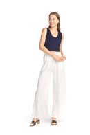 Tiered Elastic Waist Pant With Pockets