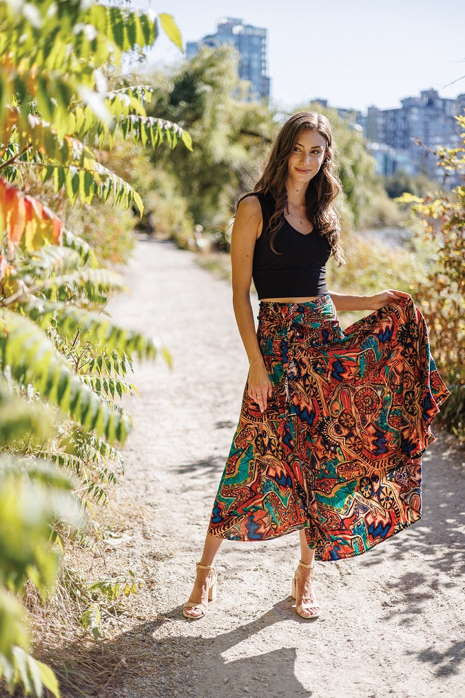 Abstract Print Skirt