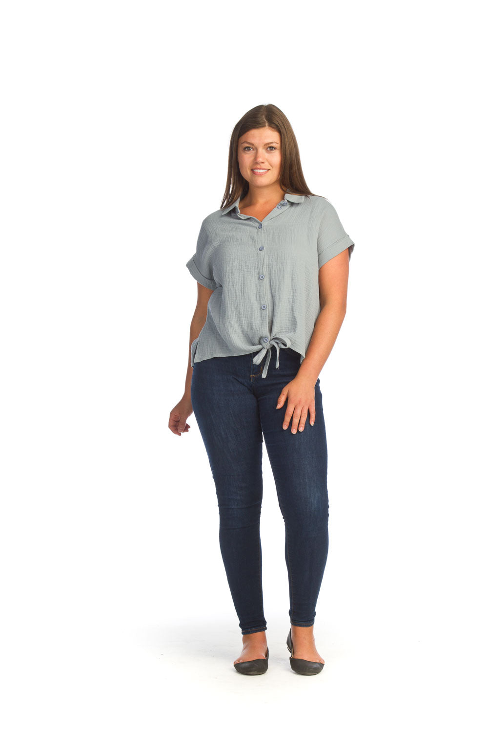 Cotton Gauze Short Tie Top