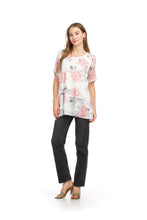 Load image into Gallery viewer, PT-16029 - FLORAL MESH SEQUIN LAYERED SHORT SLEEVE TOP
