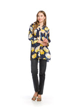 Load image into Gallery viewer, PT-16045 - FLORAL PIN TUCK BUTTON FRONT TOP
