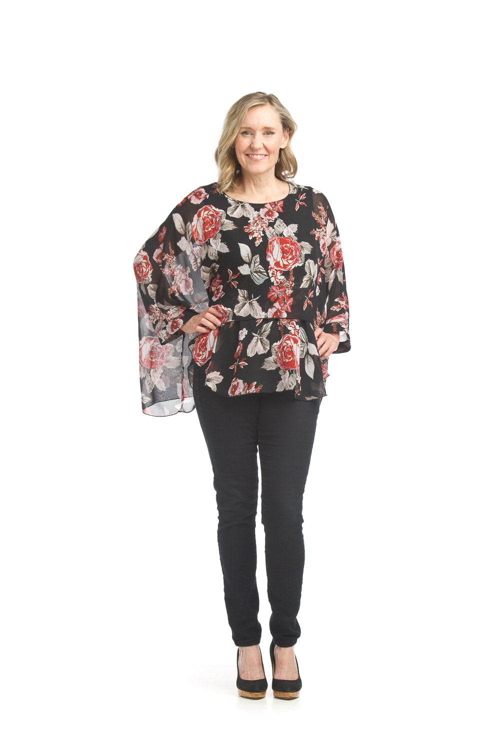 Floral Overlay Blouse