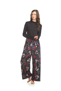 Floral Velvet Wide Leg Pants