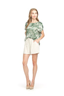 Tropical Print Short Sleeve Top