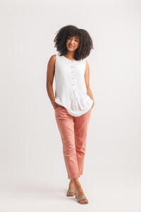 Sleeveless Layered Crinkle Tunic