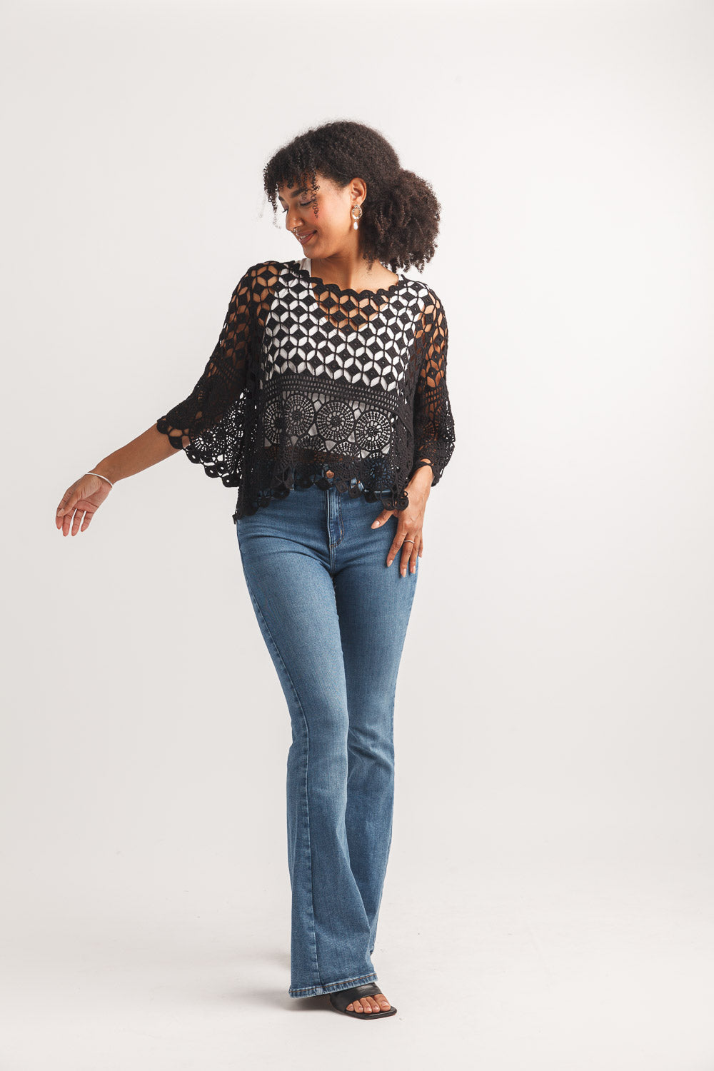 Cropped Lace Pullover Crochet