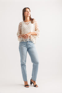 Cropped Lace Pullover Crochet