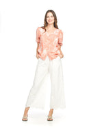Eyelet Pants With Elastic Waist