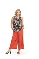 Linen Blend Wide Leg Pants with Elastic Waist